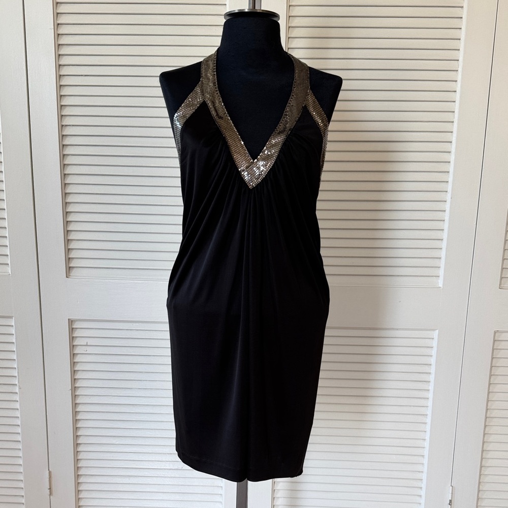 BCBGMaxAzria Black Dress with Silver Details